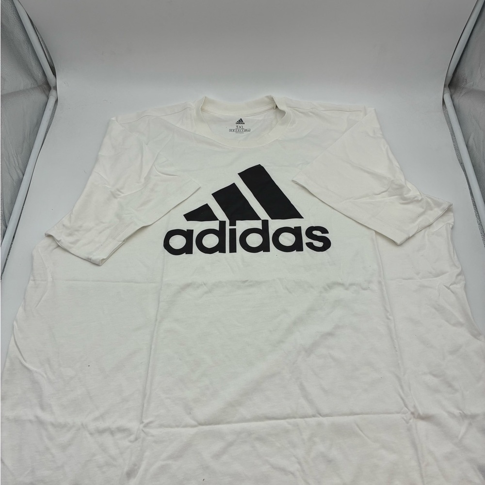 adidas White Short Sleeve T-Shirt with Black Logo